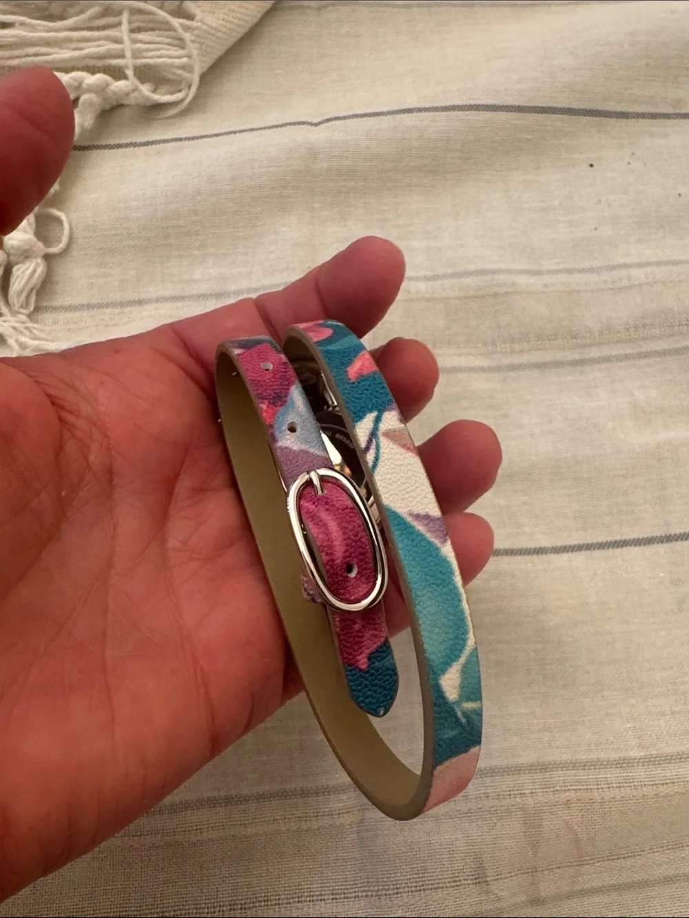 Origami owl watch Teal Floral Wrap Watch for Women needs new battery